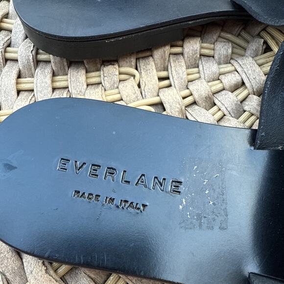Everlane Black Leather Sandals Slides Women’s 7 Made In Italy - Picture 5 of 13